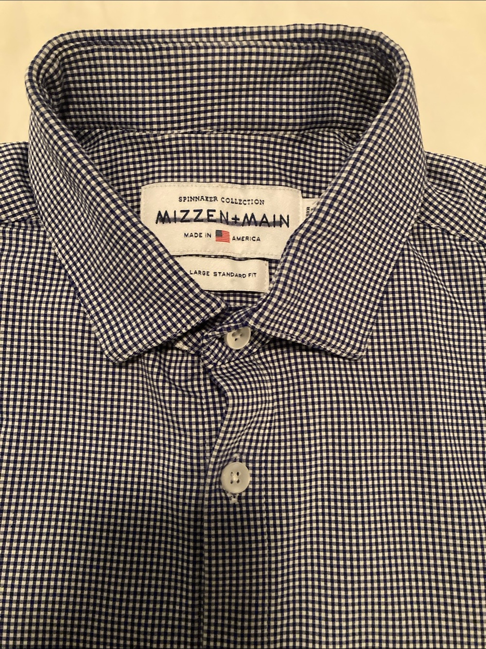 Mizzen+Main Navy and White Mini Gingham Dress Shirt Spinmaker Collection